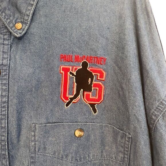 PAUL McCARTNEY US 2005 TOUR DENIM button up SHIRT COTTON HERITAGE xxl - Picture 9 of 14